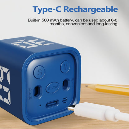 Multi-Function Cube Timer, 5/10/30/60 Min & Custom Count Down, Included Pause & Resume Feature, Silent, Vibrate & Adjustable Sound Alarm for Productivity in Tasks, Study & Kitchen, Purple