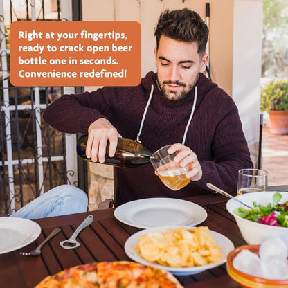 Beer Bottle Opener for Home and Bar Bartender, Easy Pop Cap, Heavy-duty, Zinc Alloy Metal with Smooth Surface, Comfortable Grip, Gift Packaging Included