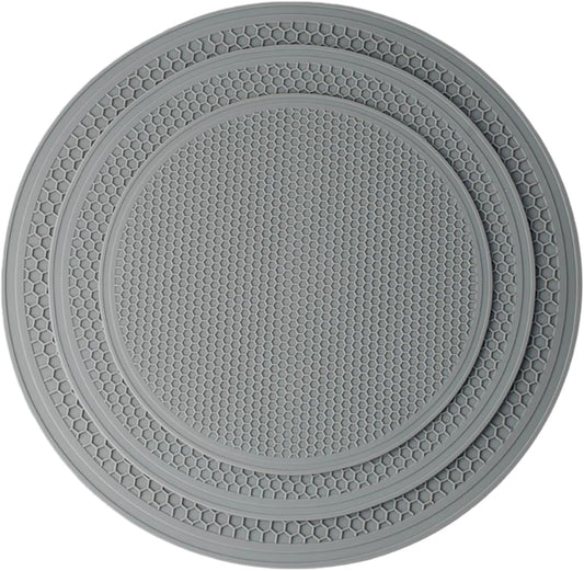 3 PCS Silicone Microwave Mat Heat Resistant Multifunctional Mat(8 10 12 Inch),Trivet,Splatter Guard,Pot Holder,Baking,Silicone Draining Mat,Place Mat,Dishwasher Safe(Gray)