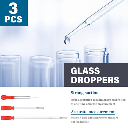 20 Pcs 50/100/250/500/1000ml Lab Glassware Beaker Set Include Graduated Cylinder, Glass Beaker Set, Glass Dropper, Stirring Rod, Measuring Cups for Laboratory Science Chemistry Supplies