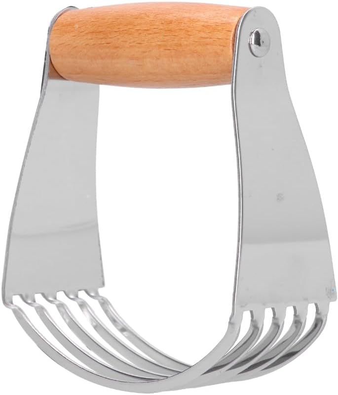 Stainless Steel Dough Blender - Professional Pastry Cutter with 5-Blades Dough Masher for Butter,Cookie,Baking with Ergonomic Handle