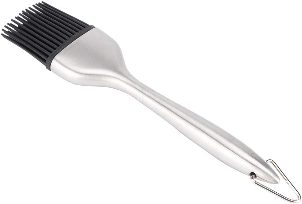 Basting Brush, Grilling BBQ Baking, Pastry and Oil, 8 Inch Stainless Steel Handle Brushes with Back up Silicone Brush Heads for Kitchen Cooking & Marinating, Dishwasher