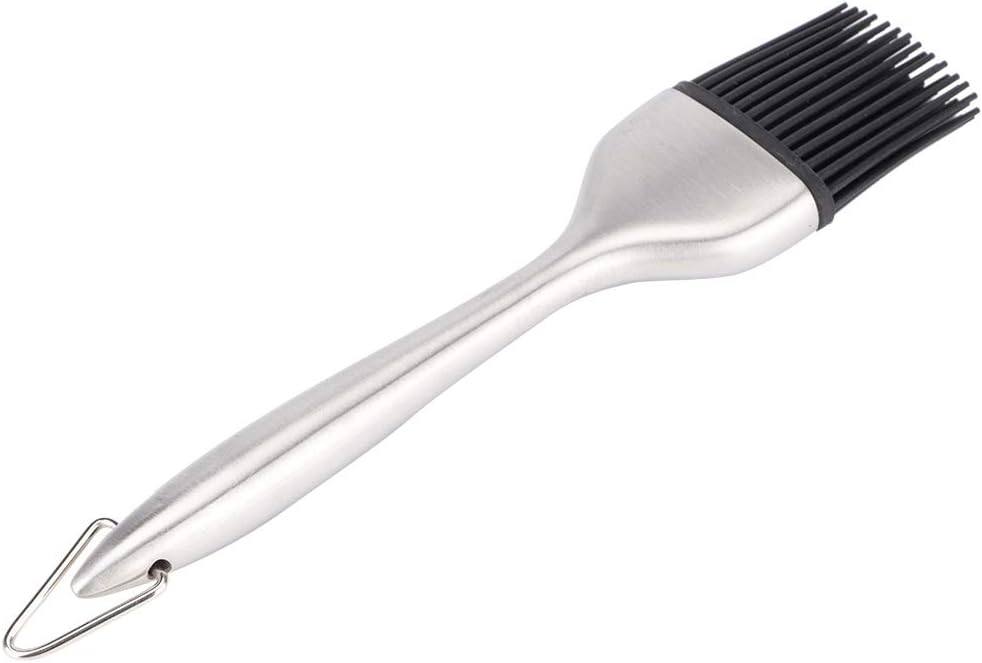 Basting Brush, Grilling BBQ Baking, Pastry and Oil, 8 Inch Stainless Steel Handle Brushes with Back up Silicone Brush Heads for Kitchen Cooking & Marinating, Dishwasher
