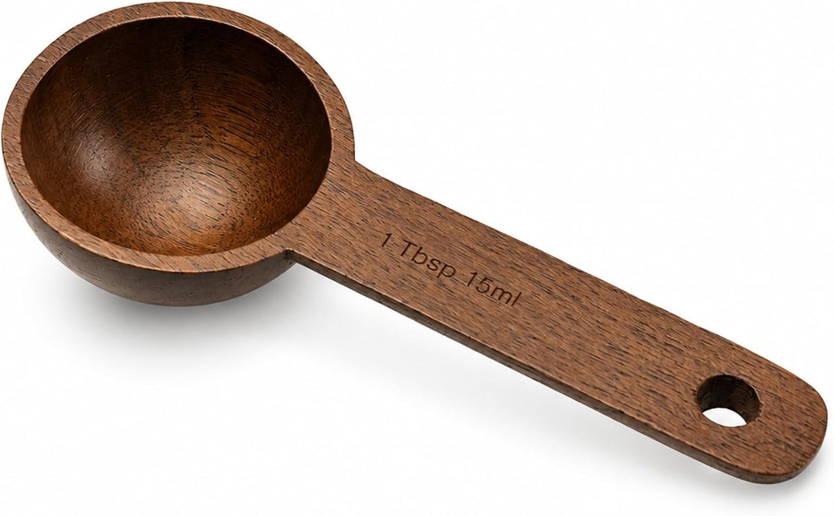 Wooden Coffee Spoon in Walnut, Coffee Scoop Measuring for Coffee Beans, Whole Beans Ground Beans or Tea, Home Kitchen Accessories, Coffee Scoop - 1 Pack, 15ml