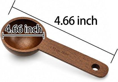 Wooden Coffee Spoon in Walnut, Coffee Scoop Measuring for Coffee Beans, Whole Beans Ground Beans or Tea, Home Kitchen Accessories, Coffee Scoop - 1 Pack, 15ml