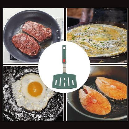 Silicone Wide Pancake Spatula, Slotted Turner for Flip Egg, Fish, Steak | Dishwasher Safe