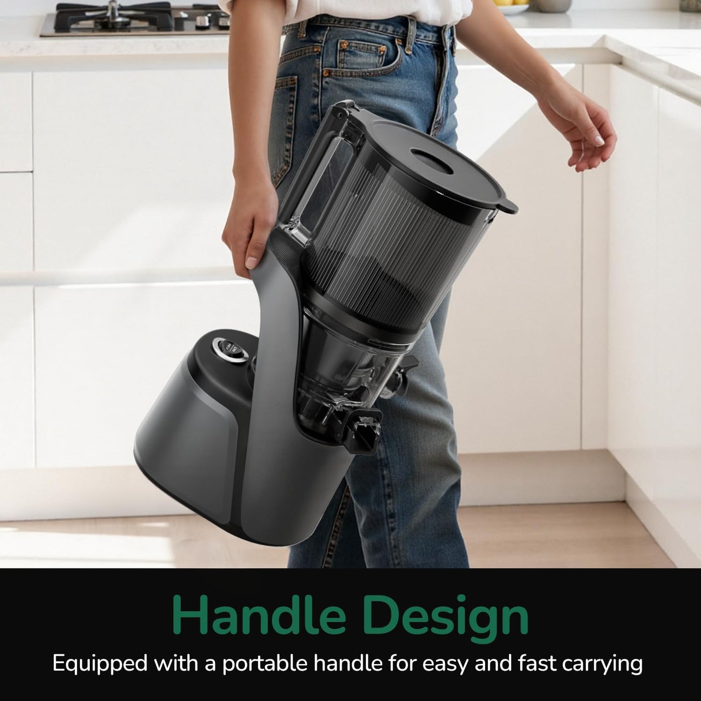 C16 Cold Press Juicer, 6" Extra Wide Feed Chute, 3-IN-1 Strainers (Juice & Sorbet & Nut Milk), Powerful AC Brushless Motor, Self Precut System, Juicer Machines with BPA-Free (Space Gray)