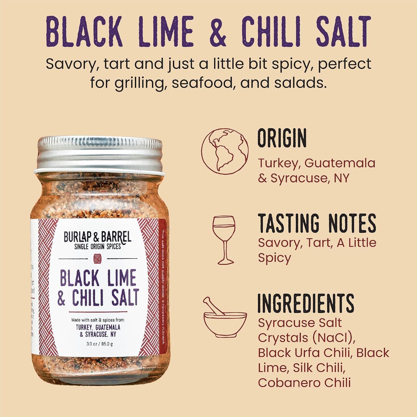 Burlap & Barrel Black Garlic Powder – Rich, Savory Flavor – Perfect for Roasted Proteins & Vegetables – Black Garlic Seasoning – As Seen On Shark Tank - 2.2oz Jar