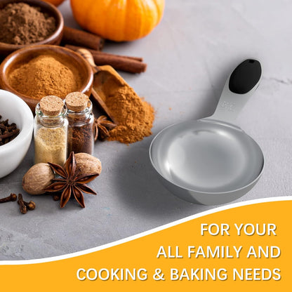 2PCS 1Tbsp(15ml, 1/2oz) Measuring Spoon, Stainless Steel Measure Scoop | Accurate, BPA-Free, Dishwasher Safe, Silicone Grip, Engraved Marking, Kitchen Essential