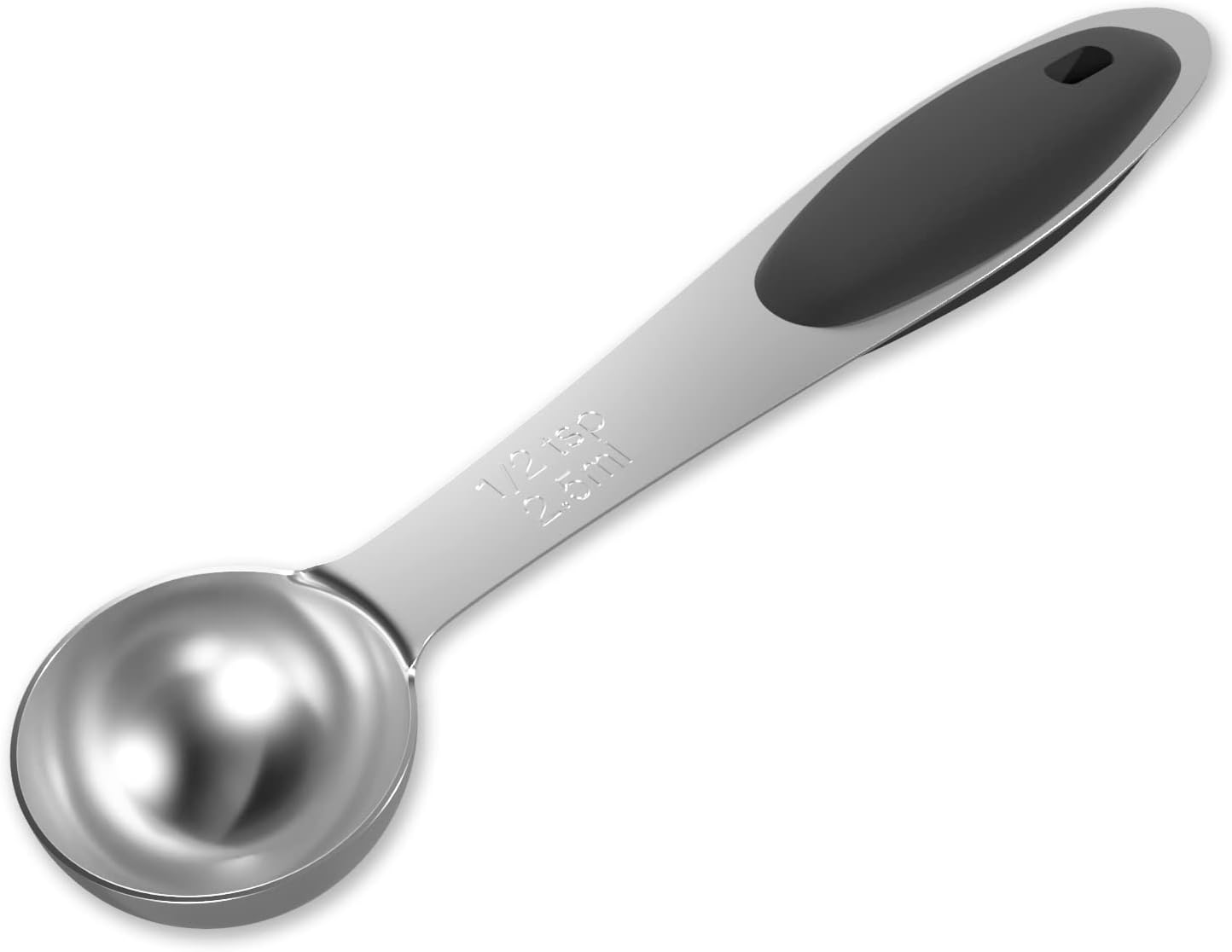 2PCS 1Tbsp(15ml, 1/2oz) Measuring Spoon, Stainless Steel Measure Scoop | Accurate, BPA-Free, Dishwasher Safe, Silicone Grip, Engraved Marking, Kitchen Essential