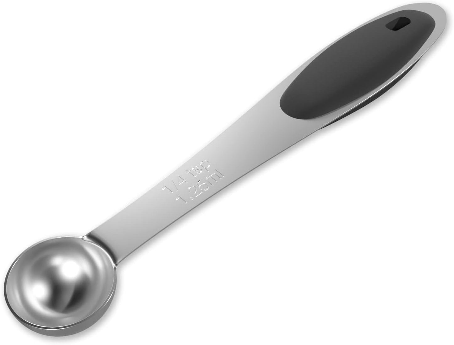 2PCS 1Tbsp(15ml, 1/2oz) Measuring Spoon, Stainless Steel Measure Scoop | Accurate, BPA-Free, Dishwasher Safe, Silicone Grip, Engraved Marking, Kitchen Essential