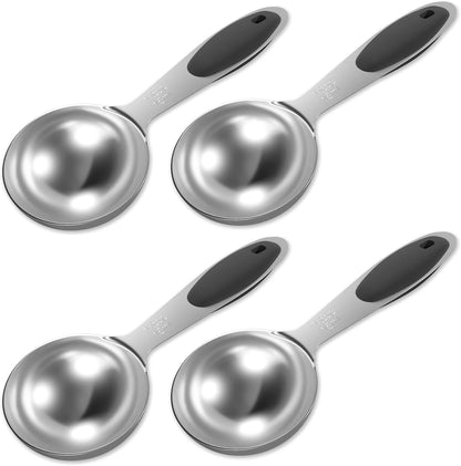 2PCS 1Tbsp(15ml, 1/2oz) Measuring Spoon, Stainless Steel Measure Scoop | Accurate, BPA-Free, Dishwasher Safe, Silicone Grip, Engraved Marking, Kitchen Essential