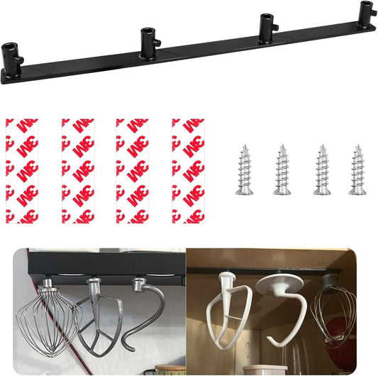 Stand Mixer Attachment Holder Fits Kitchenaid Mixer Accessories, W/screws | Paddle Beater Hook Attachments, Space Saver for Wall, Premium Materials, Strong Load-Bearing Capacity, Easy to Take and Put