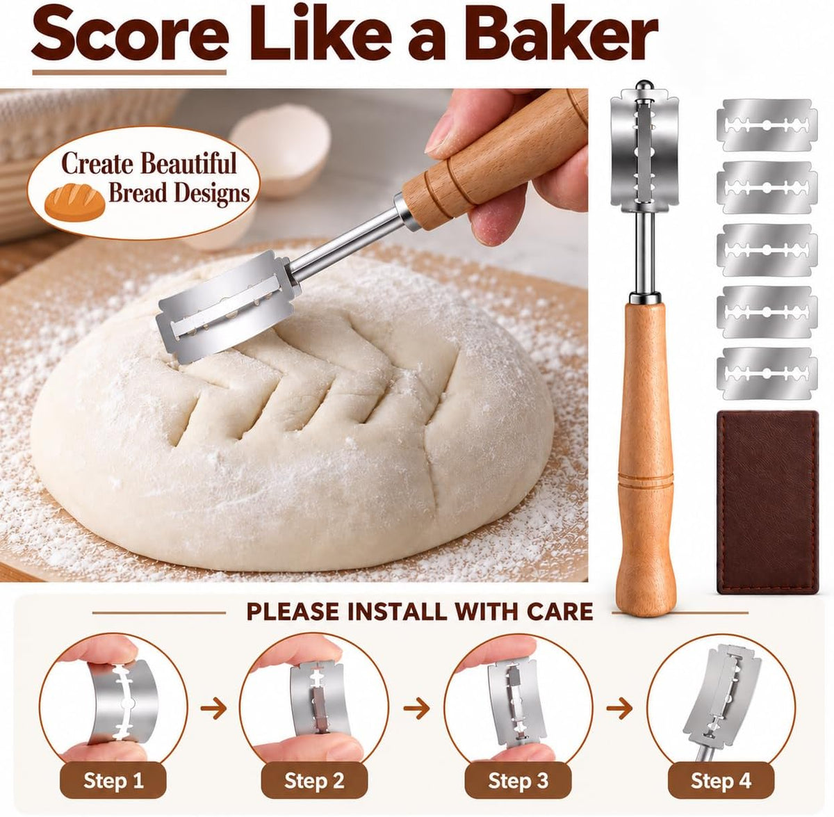 Sourdough Starter Kit - Banneton Proofing Basket 9 Inch Round & 10 Oval, Complete Sourdough Bread Baking Supplies with Starter Jar, Bread Sling, Lame, Danish Dough Whisk, Bags
