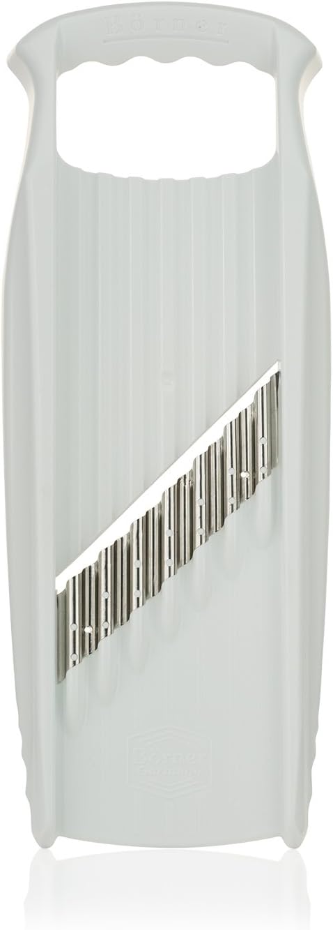 Wave-Waffle XXL PowerLine Crinkle Cut Vegetable Slicer (White) • Wavy Mandoline for Vegetables • Wave/Waffle/Crinkle Cut • Potato Slicer for Lattice Potatoes