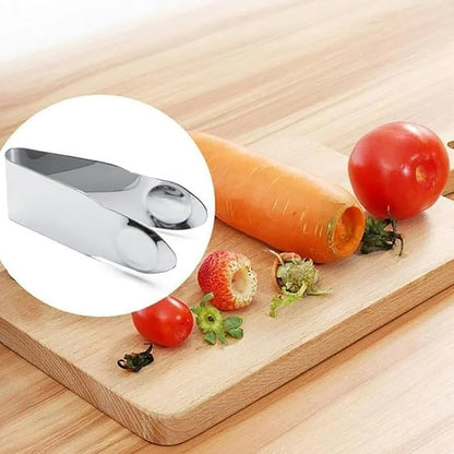 Stainless Steel Strawberry Huller & Stem Remover – Fruit Corer for Potatoes, Pineapples, Carrots, Tomatoes – Kitchen Gadget, Silver, 2.8 inches