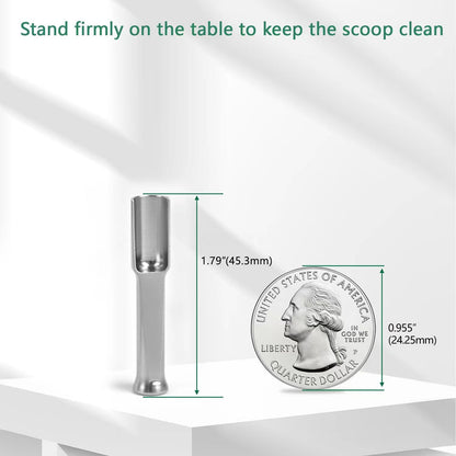 Mini SS304 stainless steel scoop with tamp tool,0.1 gram capacity 1.79 inch spoon for multi-purpose use sugar salt powder spices dishwashers safe for kitchen laboratory