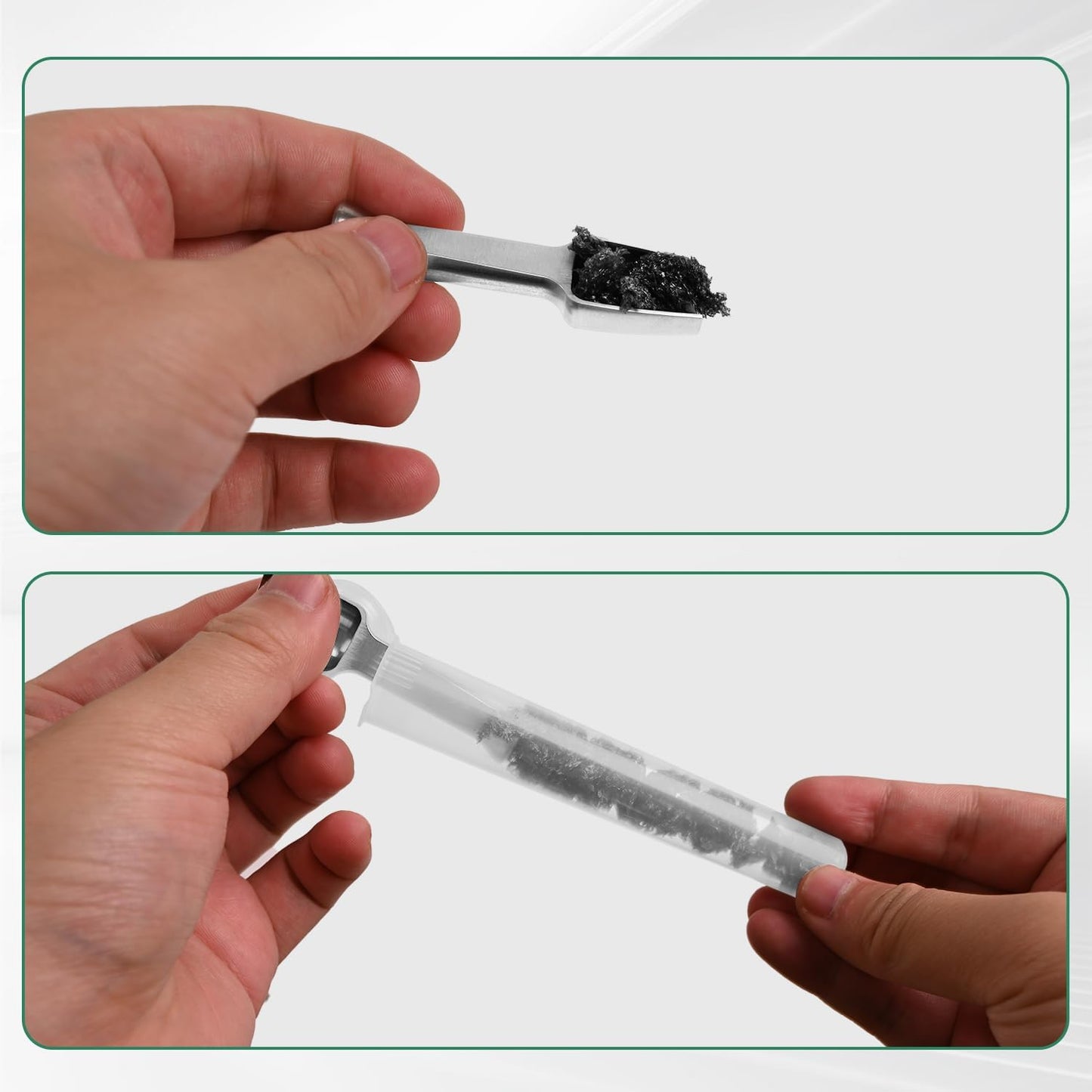 Mini SS304 stainless steel scoop with tamp tool,0.1 gram capacity 1.79 inch spoon for multi-purpose use sugar salt powder spices dishwashers safe for kitchen laboratory
