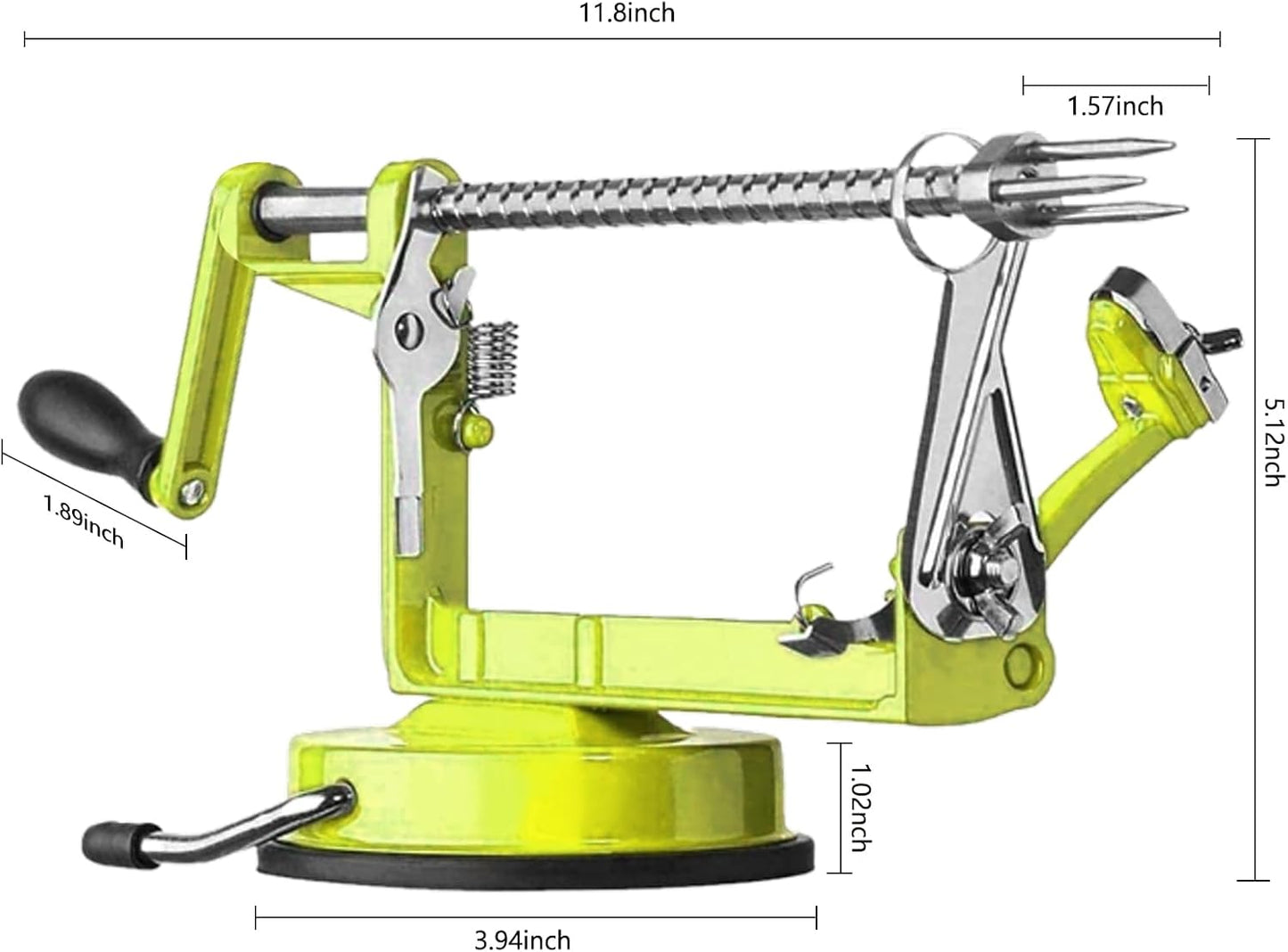 Apple Peeler Corer, Long lasting Chrome Cast Magnesium Alloy Apple Peeler Slicer Corer with Stainless Steel Blades and Powerful Suction Base for Apples and Potato(Red)