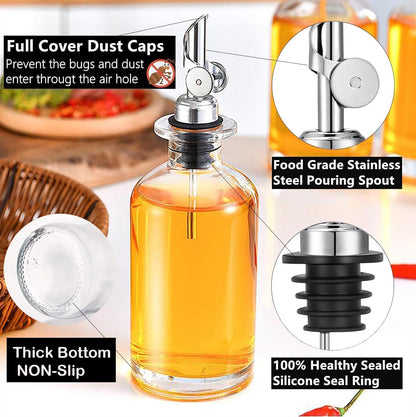 2 Pack Liquor Pour Spout, Auto Flip Olive Oil Dispenser Spout, Pour Spout for Liquor Bottles, Olive Oil Spout, Bottle Pourers for Alcohol Wine Syrup Home Bar Accessories Silver