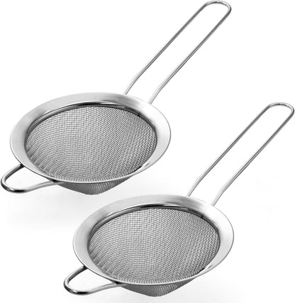 2 Pcs 8.5 cm/3.3 Inch Fine Mesh Strainer, Small