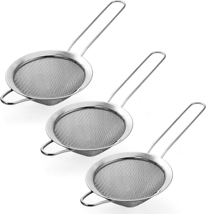 2 Pcs 8.5 cm/3.3 Inch Fine Mesh Strainer, Small