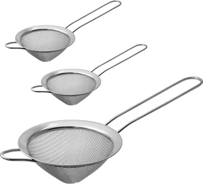2 Pcs 8.5 cm/3.3 Inch Fine Mesh Strainer, Small