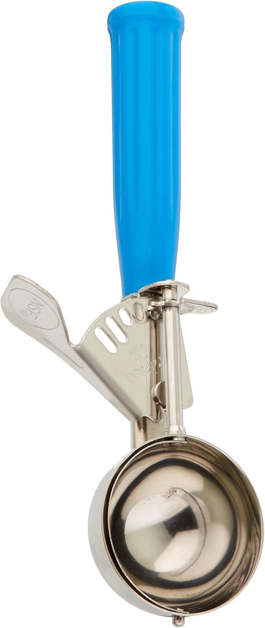 No.16 Ice Cream Disher with Plastic Handle, Size 16, 2 3/4 oz capacity, Blue, Stainess Steel