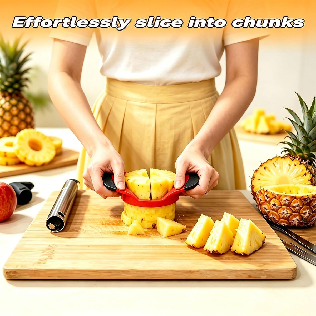 Pineapple Corer and Slicer,Stainless Steel Pineapple Cutter Tool