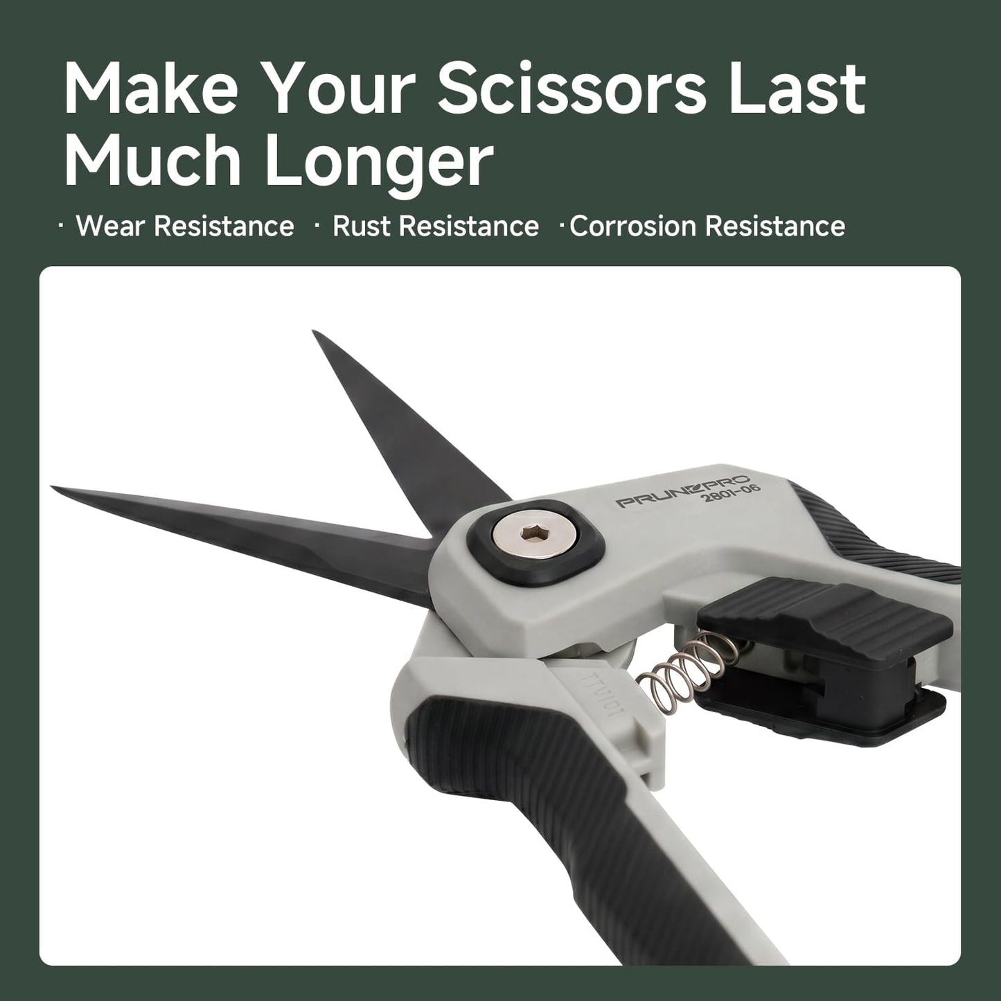 Garden Scissors Pruning Shears Sharp Stainless Steel Non-Stick Teflon Coating Blade for Precise Cuts Garden Snip Bonsai Clippers for Plants Rose Flower