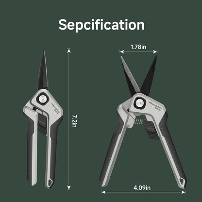 Garden Scissors Pruning Shears Sharp Stainless Steel Non-Stick Teflon Coating Blade for Precise Cuts Garden Snip Bonsai Clippers for Plants Rose Flower