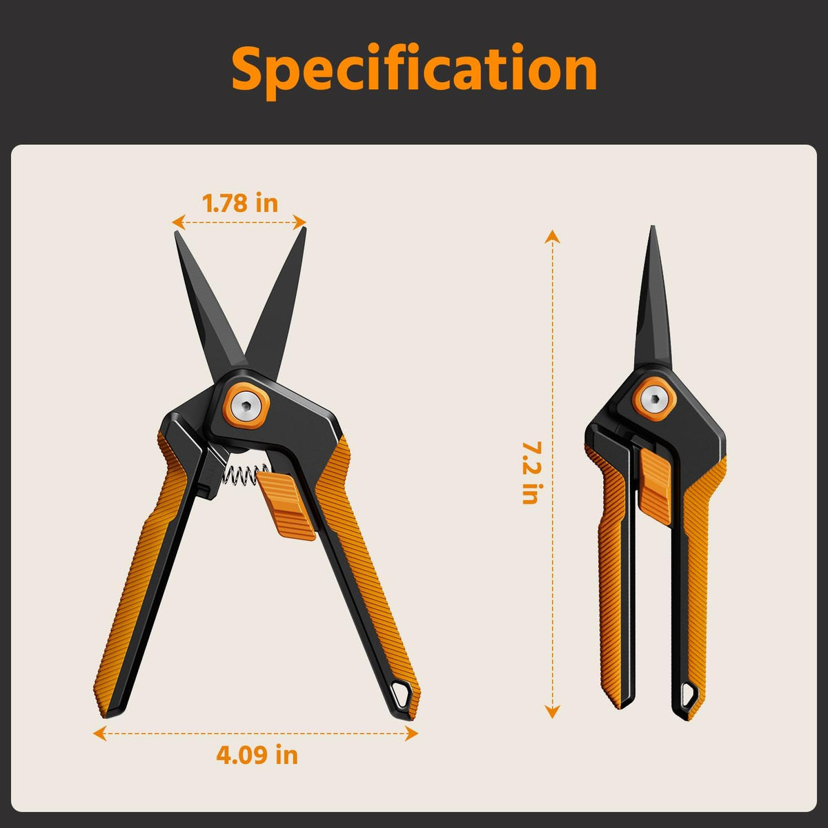 Garden Scissors Pruning Shears Sharp Stainless Steel Non-Stick Teflon Coating Blade for Precise Cuts Garden Snip Bonsai Clippers for Plants Rose Flower