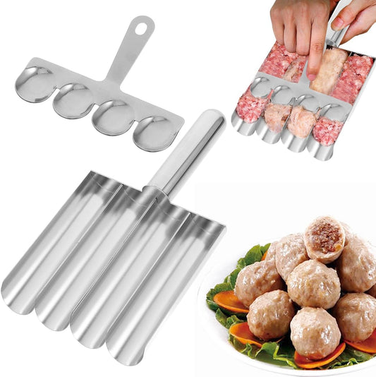 Meatball Maker 2-Pack 4-Link Meatball Tool for Fish Balls Shrimp Balls Home Cooking Easy Press Mold 9.25X5.27X1.37In Kitchen Utensil
