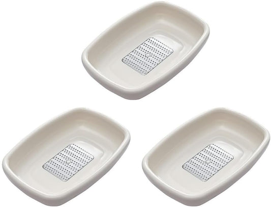 3 Pack Garlic Grater Plate with Metal Blade Wiper Ginger Grater Tool Spoon Rest Herb Stripper Small Graters Grating Bowls for Lemon Onion Nutmeg Chocolate Fresh Organic Peeled Garlic Bulbs