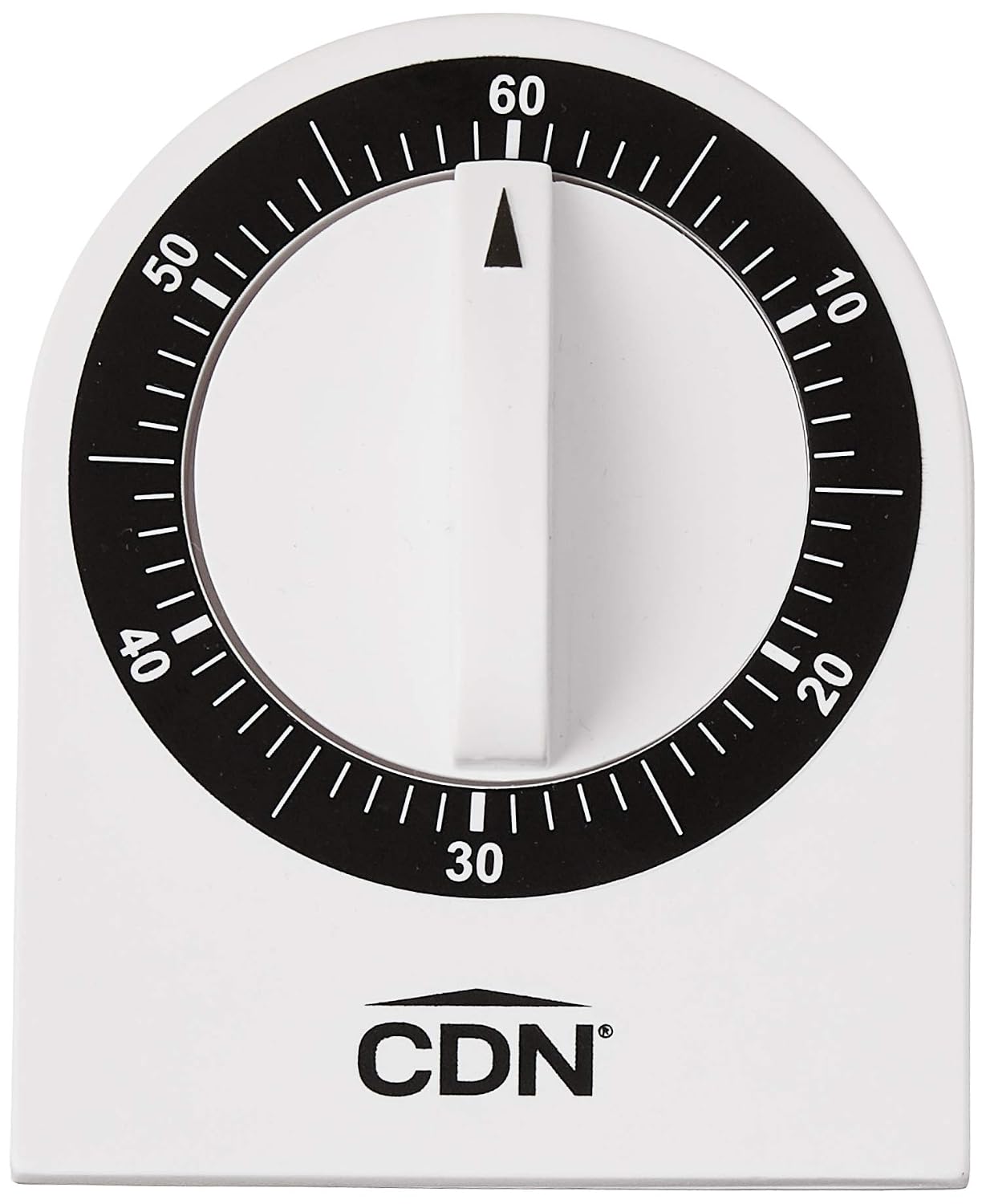 CDN Compact 60-Minute Mechanical Timer | Easy-to-Read 2.5” Dial | Loud 3-Second Alarm | Ideal for Cooking or Baking | Countertop or Wall Mountable | Silver Finish | MT1