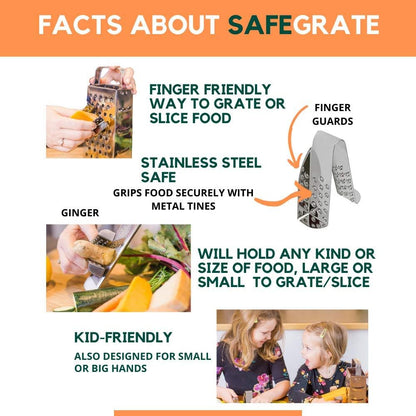 Grater Guard for Cutting Vegetables/Grating with Mandoline Slicer, Stainless Steel Protector for Food, Dishwasher Safe Finger Guard