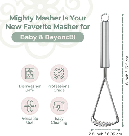 Mighty Masher, Baby Food Masher, Stainless Steel Smasher