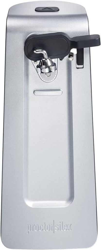 SureCut Electric Automatic Can Opener for Kitchen with Stainless Steel Blade, Twist-off Easy-Clean Lever, Cord Storage, Extra Tall, Silver (75225)