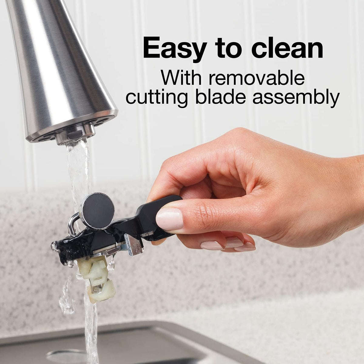 SureCut Electric Automatic Can Opener for Kitchen with Stainless Steel Blade, Twist-off Easy-Clean Lever, Cord Storage, Extra Tall, Silver (75225)