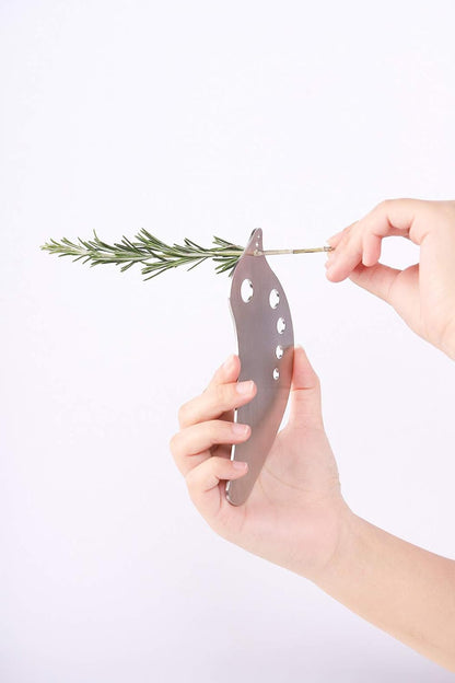 Herb Stripper,Stainless Steel Kitchen Herb Leaf Stripping Tool with holes Metal Herb Chopper for Kale,Chard,Collard Greens,Parsley,Thyme,Basil,Taragon,Rosemary