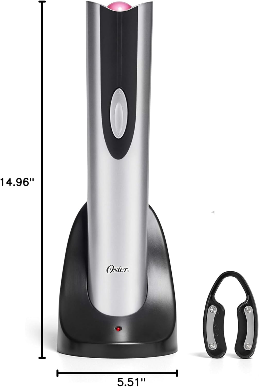 Cordless Electric Wine Bottle Opener with Foil Cutter, Silver