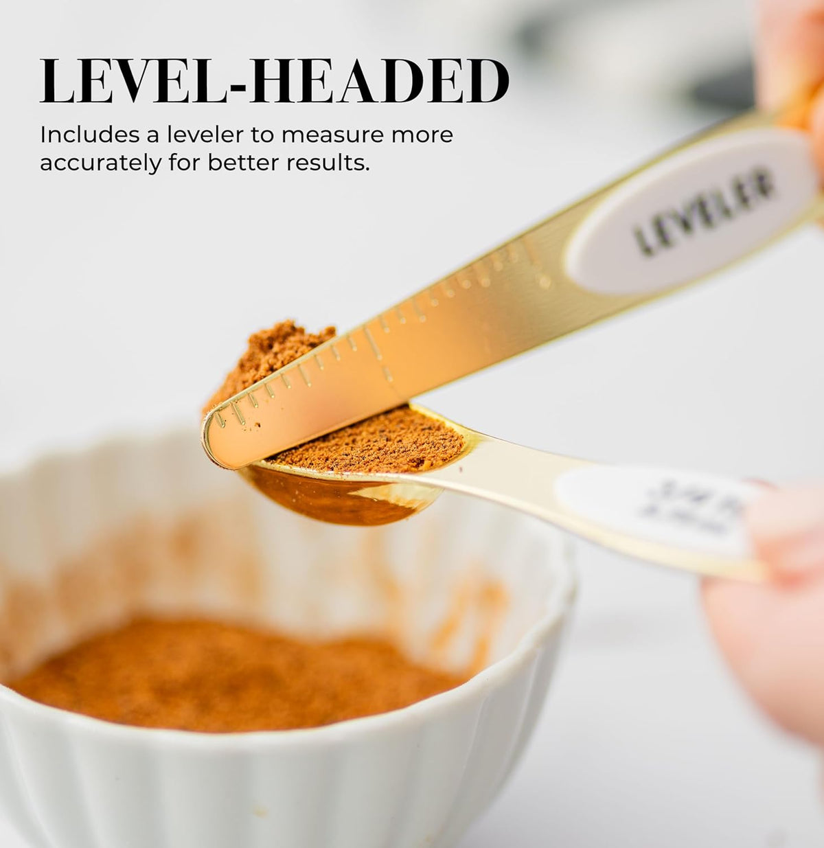 Stainless Steel Magnetic Measuring Spoons Set with Leveler | 8-Piece, Dual Sided, Stackable, BPA Free, Stainless Steel Measuring Spoons for Dry & Liquid Ingredient - Fits in Spice Jars