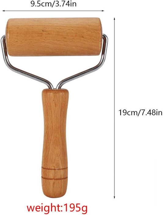 Small Rolling Pin, Wooden Dough Roller for Home Kitchen | 9.5cm/3.74in, Non-Stick Pizza Roller, Dough Baker Roller Set, Baking Cooking