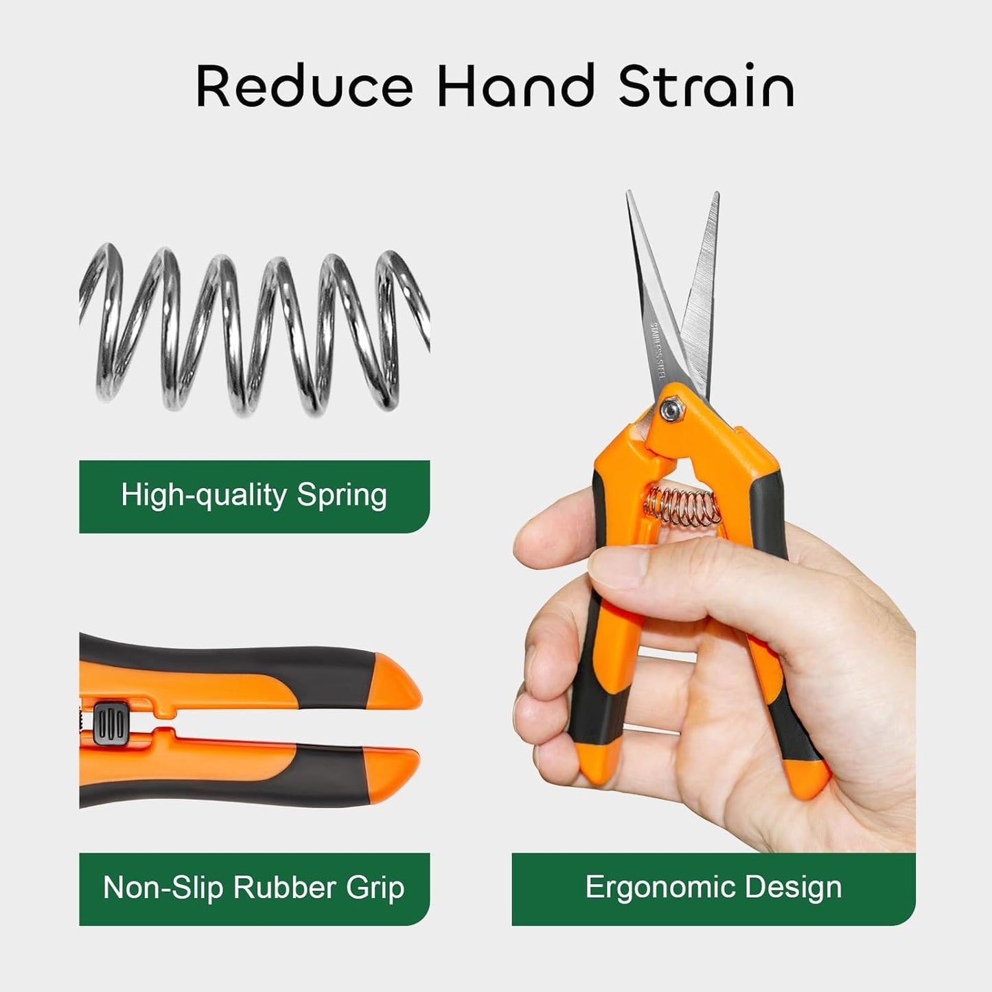 3 Packs 6.5 Inch Pruning Shears Gardening Hand Pruning Snips Gardening Scissors with Straight Stainless Steel Precision Blades