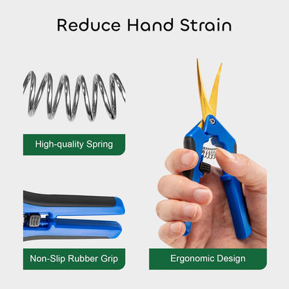 3 Packs 6.5 Inch Pruning Shears Gardening Hand Pruning Snips Gardening Scissors with Straight Stainless Steel Precision Blades