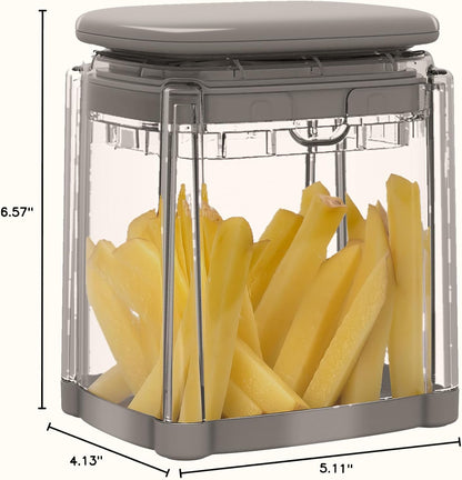 French Fry Cutter, Potato Onion Cutter, Professional Homestyle Vegetable Chopper Dicer, Great for Potatoes Carrots Cucumbers Zucchini Pepper (Fog Gray)