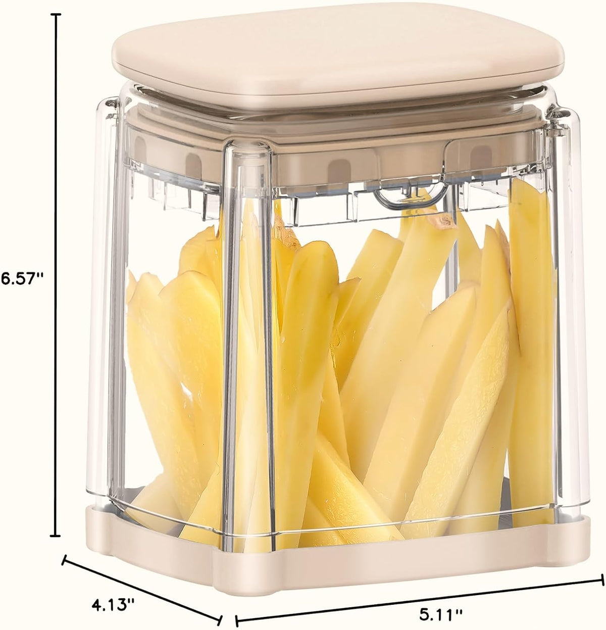 French Fry Cutter, Potato Onion Cutter, Professional Homestyle Vegetable Chopper Dicer, Great for Potatoes Carrots Cucumbers Zucchini Pepper (Fog Gray)