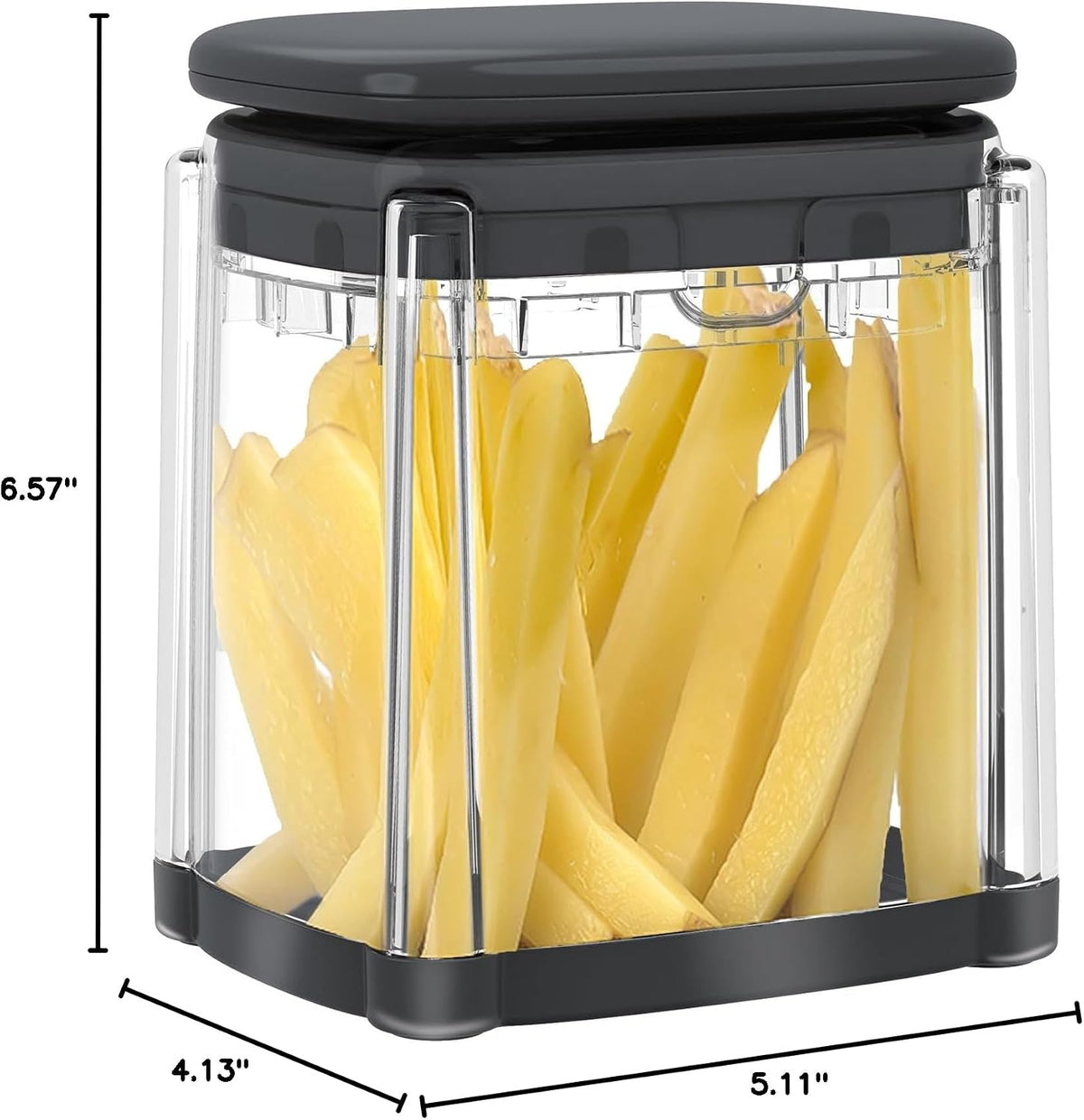 French Fry Cutter, Potato Onion Cutter, Professional Homestyle Vegetable Chopper Dicer, Great for Potatoes Carrots Cucumbers Zucchini Pepper (Fog Gray)