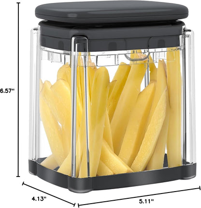 French Fry Cutter, Potato Onion Cutter, Professional Homestyle Vegetable Chopper Dicer, Great for Potatoes Carrots Cucumbers Zucchini Pepper (Fog Gray)