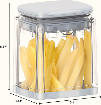 French Fry Cutter, Potato Onion Cutter, Professional Homestyle Vegetable Chopper Dicer, Great for Potatoes Carrots Cucumbers Zucchini Pepper (Fog Gray)